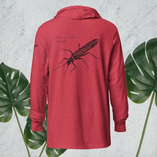 Hooded long-sleeve Salmon fly Shirt